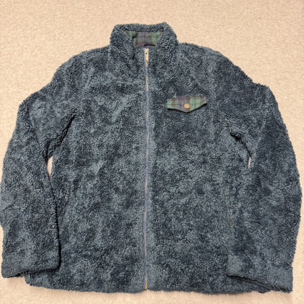 Pendleton Womens Small Blue Sherpa Fleece Bomber Jacket Fuzzy Zip Lined RN 23328